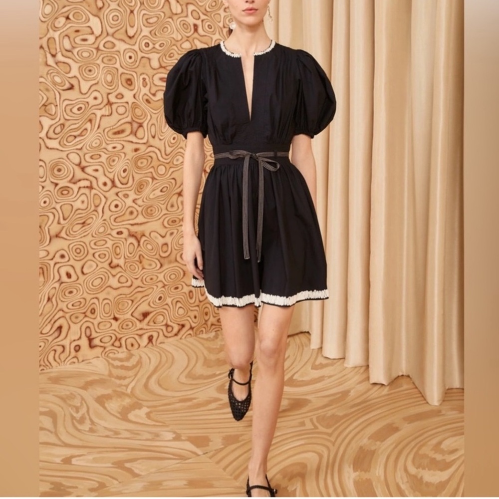 ULLA JOHNSON Wilda Black Mini Dress Sz 8